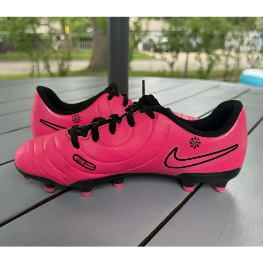 nike tiempo club fg kids youth size 3Y shoes pink athletic soccer cleats